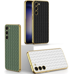 GKK Weave Texture Electroplating PU Protective Phone Case, For Samsung Galaxy S23+ 5G