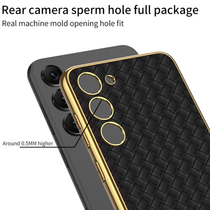 GKK Weave Texture Electroplating PU Protective Phone Case, For Samsung Galaxy S23+ 5G