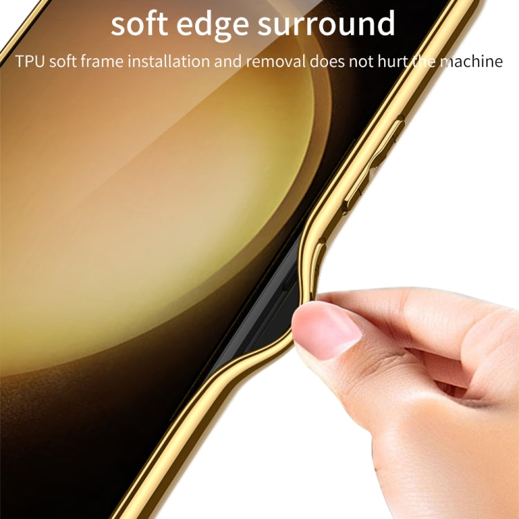 GKK Weave Texture Electroplating PU Protective Phone Case, For Samsung Galaxy S23+ 5G