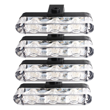 4 in 1 Car 12LEDs Grille Flash Lights Warning Lights with Wireless Remote Control, Red, Red White, Red Blue, Yellow, Yellow White, Blue, Blue White, White