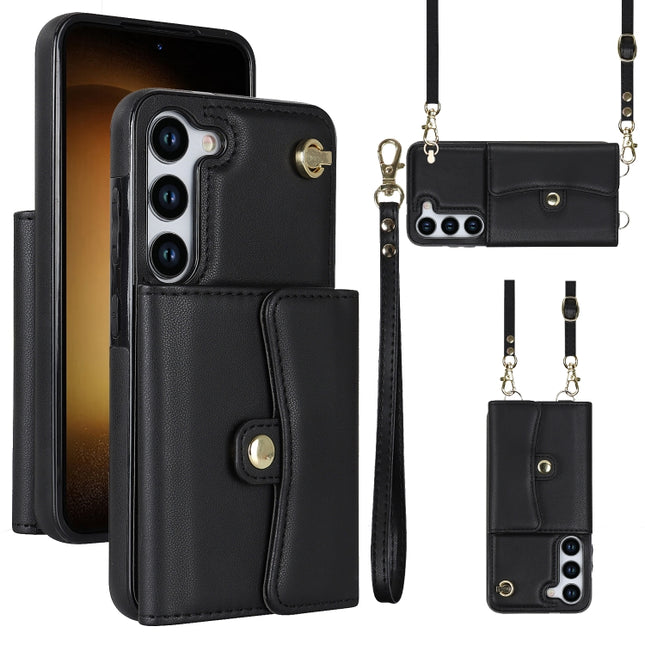 RFID Card Slot Leather Phone Case with Long Lanyard, For Samsung Galaxy S23 5G, For Samsung Galaxy S23+ 5G, For Samsung Galaxy S23 Ultra 5G, For Samsung Galaxy S22 5G