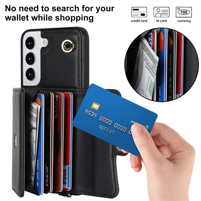 RFID Card Slot Leather Phone Case with Long Lanyard, For Samsung Galaxy S22+ 5G, For Samsung Galaxy S22 Ultra 5G, For Samsung Galaxy S21 5G, For Samsung Galaxy S21+ 5G