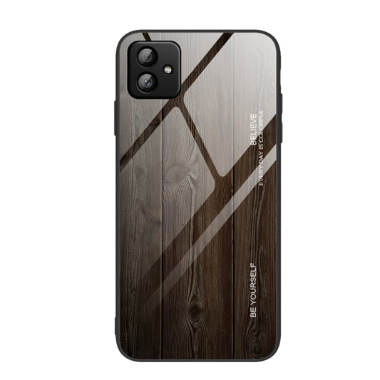 Funda de teléfono con vidrio con vetas de madera para Samsung Galaxy A04, para Samsung Galaxy A04