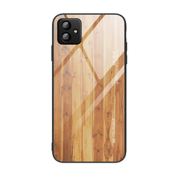 Funda de teléfono con vidrio con vetas de madera para Samsung Galaxy A04, para Samsung Galaxy A04