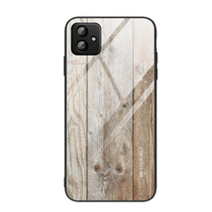 Funda de teléfono con vidrio con vetas de madera para Samsung Galaxy A04, para Samsung Galaxy A04