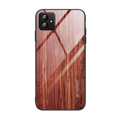 Funda de teléfono con vidrio con vetas de madera para Samsung Galaxy A04, para Samsung Galaxy A04