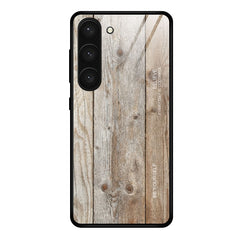 For Samsung Galaxy S23 5G Wood Grain Glass Phone Case, For Samsung Galaxy S23 5G