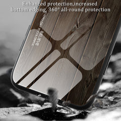 For Samsung Galaxy S23 5G Wood Grain Glass Phone Case, For Samsung Galaxy S23 5G