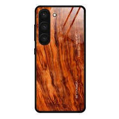 For Samsung Galaxy S23+ 5G Wood Grain Glass Phone Case, For Samsung Galaxy S23+ 5G