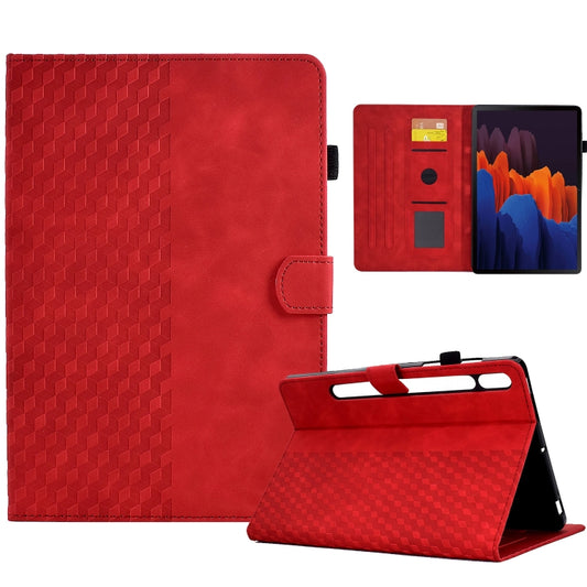 For Samsung Galaxy Tab S7 T870 / S8 X700 Rhombus Embossed Leather Smart Tablet Case, For Samsung Galaxy Tab S7 T870 / S8 X700