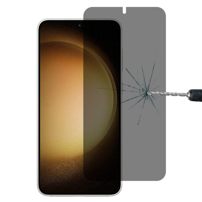 For Samsung Galaxy S23+ 5G Flat Surface Privacy Tempered Glass Film, Support Fingerprint Unlock