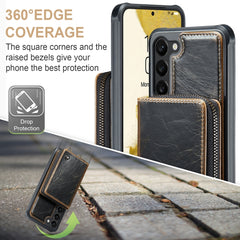 For Samsung Galaxy S23 5G JEEHOOD C22 Series Zipper Wallet Leather Phone Case with Dual Lanyard, For Samsung Galaxy S23 5G