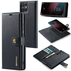 DG.MING Crazy Horse Texture Detachable Magnetic Leather Case, For Samsung Galaxy S23 Ultra 5G