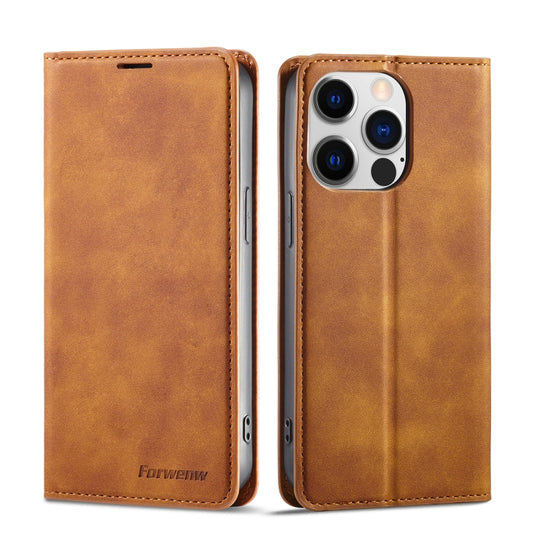 Forwenw Dream Series Oil Edge Strong Magnetism Leather Phone Case, For iPhone 14 Pro Max
