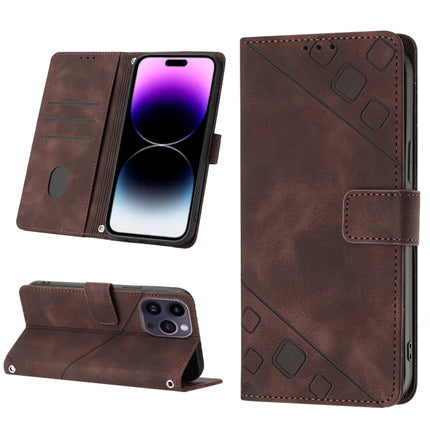 Skin-feel Embossed Leather Phone Case, For iPhone 14, For iPhone 14 Plus, For iPhone 14 Pro, For iPhone 14 Pro Max
