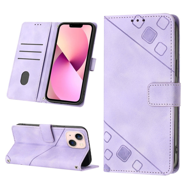 Skin-feel Embossed Leather Phone Case, For iPhone 13 mini, For iPhone 13, For iPhone 13 Pro, For iPhone 13 Pro Max