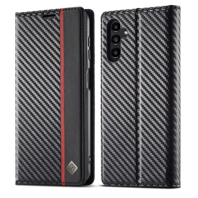 LC.IMEEKE Carbon Fiber Leather Phone Case, For Samsung Galaxy A14 4G / 5G