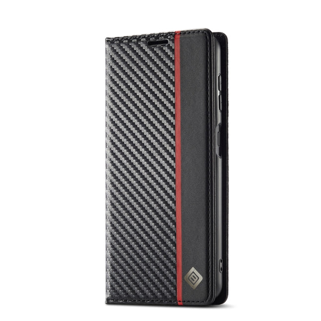 LC.IMEEKE Carbon Fiber Leather Phone Case, For Samsung Galaxy A14 4G / 5G