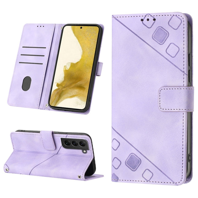 Skin-feel Embossed Leather Phone Case, For Samsung Galaxy S22+ 5G, For Samsung Galaxy S22 Ultra 5G, For Samsung Galaxy S21 5G, For Samsung Galaxy S21+ 5G