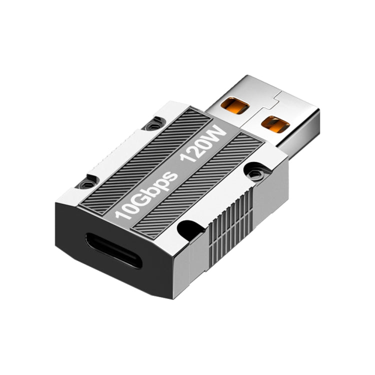 120W Type-C Female to USB 3.0 Male Zinc Alloy Straight Adapter, Type-C Female to USB 3.0 Male Straight