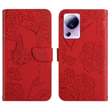 HT03 Skin Feel Butterfly Embossed Flip Leather Phone Case, For OPPO Reno8 T 5G/A1 Pro 5G, For Xiaomi 13 Lite, For Samsung Galaxy A24 4G