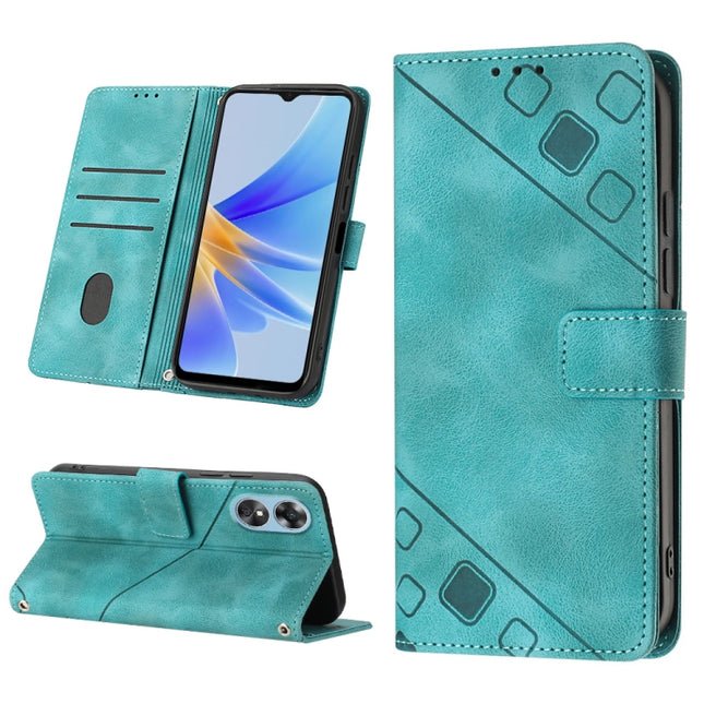 Skin-feel Embossed Leather Phone Case, For OPPO A17, For OPPO A54 5G / A74 5G / A93 5G, For OPPO A55 5G / A54 4G / Realme V11 5G, For OPPO A55s 5G