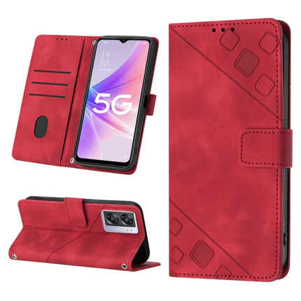 Skin-feel Embossed Leather Phone Case, For OPPO A57 5G 2022 / 4G, For OPPO K10 5G, For OPPO K10 Pro 5G, For OPPO Reno7 4G / F21 Pro