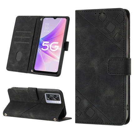 Skin-feel Embossed Leather Phone Case, For OPPO A57 5G 2022 / 4G, For OPPO K10 5G, For OPPO K10 Pro 5G, For OPPO Reno7 4G / F21 Pro