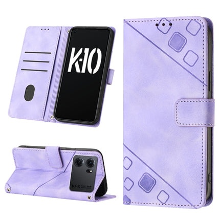 Skin-feel Embossed Leather Phone Case, For OPPO A57 5G 2022 / 4G, For OPPO K10 5G, For OPPO K10 Pro 5G, For OPPO Reno7 4G / F21 Pro