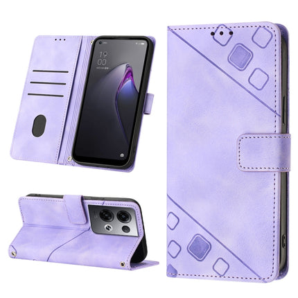 Skin-feel Embossed Leather Phone Case, For OPPO Reno7 5G Foreign / Find X5 Lite, For OPPO Reno8 5G, For OPPO Reno8 Pro 5G