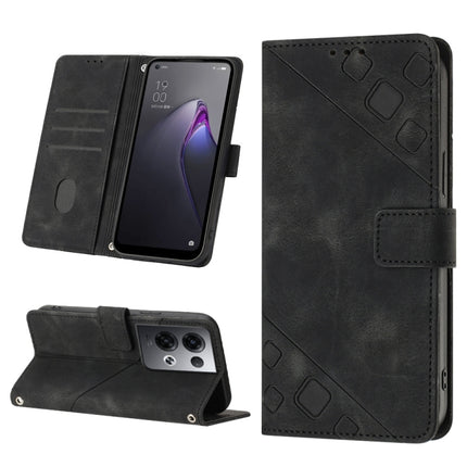 Skin-feel Embossed Leather Phone Case, For OPPO Reno7 5G Foreign / Find X5 Lite, For OPPO Reno8 5G, For OPPO Reno8 Pro 5G