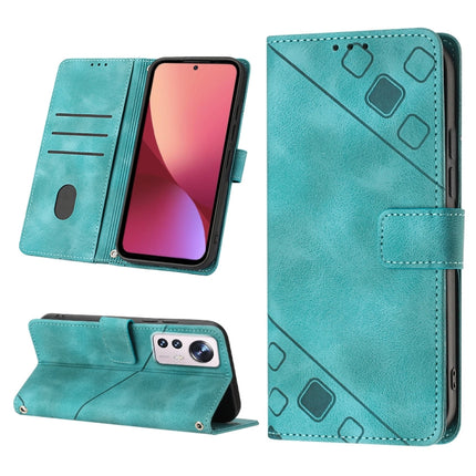 Skin-feel Embossed Leather Phone Case, For Xiaomi 12, For Xiaomi 12 Lite, For Xiaomi 12 Pro, For Xiaomi 12 Ultra / 12S Ultra