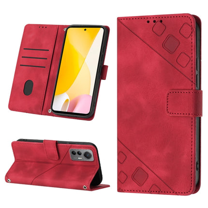 Skin-feel Embossed Leather Phone Case, For Xiaomi 12, For Xiaomi 12 Lite, For Xiaomi 12 Pro, For Xiaomi 12 Ultra / 12S Ultra