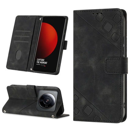 Skin-feel Embossed Leather Phone Case, For Xiaomi 12, For Xiaomi 12 Lite, For Xiaomi 12 Pro, For Xiaomi 12 Ultra / 12S Ultra