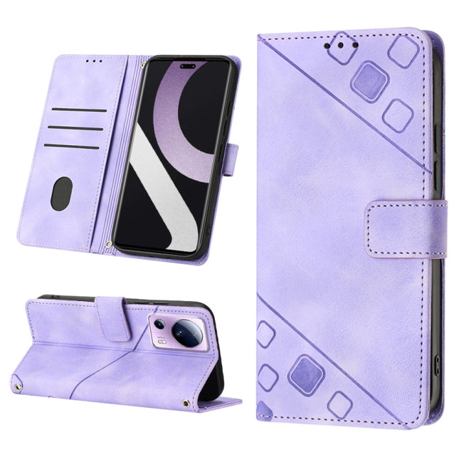 Skin-feel Embossed Leather Phone Case, For Xiaomi Civi 2, For Xiaomi Poco C40, For Xiaomi Poco M4 5G / M5 4G, For Xiaomi Poco M4 Pro 4G