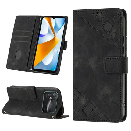 Skin-feel Embossed Leather Phone Case, For Xiaomi Civi 2, For Xiaomi Poco C40, For Xiaomi Poco M4 5G / M5 4G, For Xiaomi Poco M4 Pro 4G