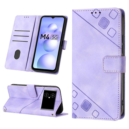 Skin-feel Embossed Leather Phone Case, For Xiaomi Civi 2, For Xiaomi Poco C40, For Xiaomi Poco M4 5G / M5 4G, For Xiaomi Poco M4 Pro 4G