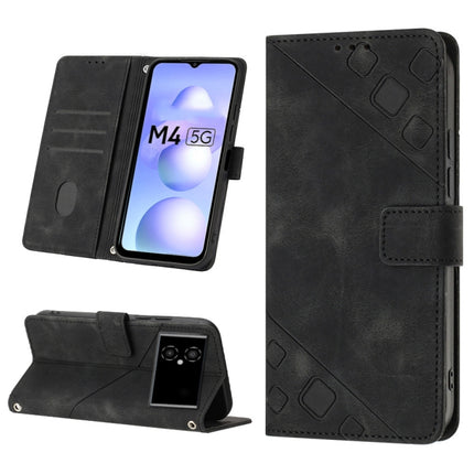 Skin-feel Embossed Leather Phone Case, For Xiaomi Civi 2, For Xiaomi Poco C40, For Xiaomi Poco M4 5G / M5 4G, For Xiaomi Poco M4 Pro 4G