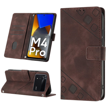 Skin-feel Embossed Leather Phone Case, For Xiaomi Civi 2, For Xiaomi Poco C40, For Xiaomi Poco M4 5G / M5 4G, For Xiaomi Poco M4 Pro 4G