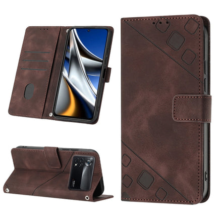 Skin-feel Embossed Leather Phone Case, For Xiaomi Poco X4 Pro 5G, For Xiaomi Redmi 10 2022 / Note 11 4G, For Xiaomi Redmi 10 Prime+ 5G, For Xiaomi Redmi 10A