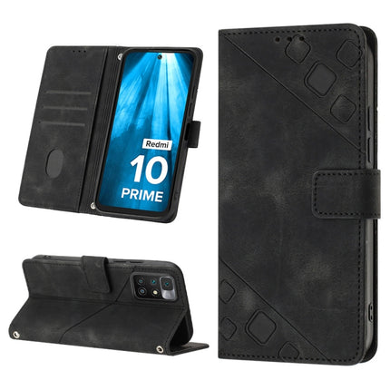 Skin-feel Embossed Leather Phone Case, For Xiaomi Poco X4 Pro 5G, For Xiaomi Redmi 10 2022 / Note 11 4G, For Xiaomi Redmi 10 Prime+ 5G, For Xiaomi Redmi 10A