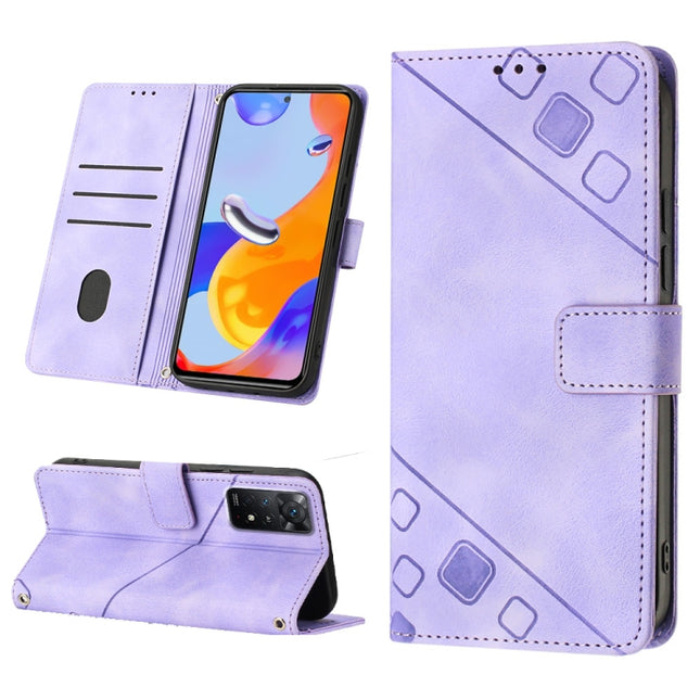 Skin-feel Embossed Leather Phone Case, For Xiaomi Redmi Note 11 Pro 5G / 4G, For Xiaomi Redmi Note 11s / 11 4G, For Xiaomi Redmi Note 11T Pro 5G / 11T Pro+ 5G