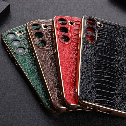 Genuine Leather Weilai Series Nano Electroplating Phone Case, For Xiaomi 13 Pro, For Samsung Galaxy S23 5G, For Samsung Galaxy S23+ 5G, For Samsung Galaxy S23 Ultra 5G
