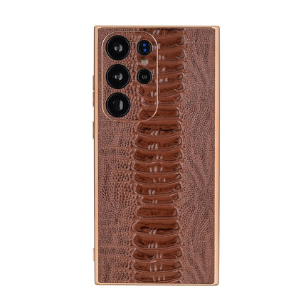 Genuine Leather Weilai Series Nano Electroplating Phone Case, For Xiaomi 13 Pro, For Samsung Galaxy S23 5G, For Samsung Galaxy S23+ 5G, For Samsung Galaxy S23 Ultra 5G