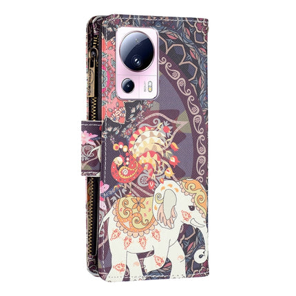 Colored Drawing Pattern Zipper Phone Leather Case, For Xiaomi 13 Lite / Civi 2