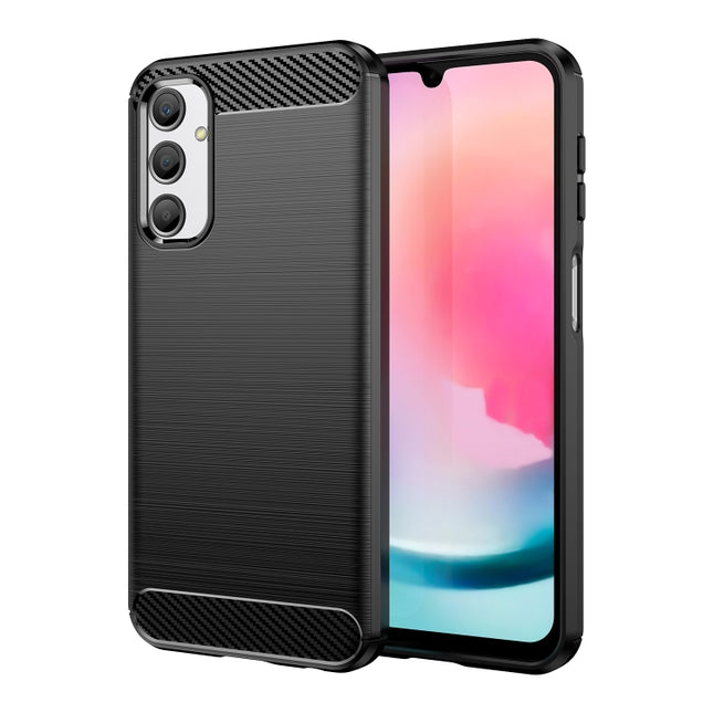 Brushed Texture Carbon Fiber TPU Phone Case, For Samsung Galaxy A24 4G