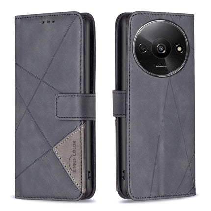 Magnetic Buckle Rhombus Texture Leather Phone Case, For Xiaomi Poco M6 4G / Redmi 13 4G, For Xiaomi Redmi Note 13 Pro 4G Global, For Xiaomi Poco M6 Pro 4G, For Xiaomi Redmi A3
