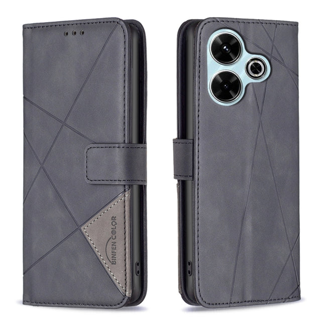 Magnetic Buckle Rhombus Texture Leather Phone Case, For Xiaomi Poco M6 4G / Redmi 13 4G, For Xiaomi Redmi Note 13 Pro 4G Global, For Xiaomi Poco M6 Pro 4G, For Xiaomi Redmi A3