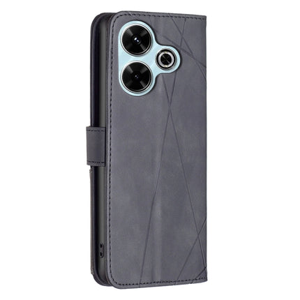 Magnetic Buckle Rhombus Texture Leather Phone Case, For Xiaomi Poco M6 4G / Redmi 13 4G, For Xiaomi Redmi Note 13 Pro 4G Global, For Xiaomi Poco M6 Pro 4G, For Xiaomi Redmi A3