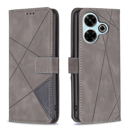 Magnetic Buckle Rhombus Texture Leather Phone Case, For Xiaomi Poco M6 4G / Redmi 13 4G, For Xiaomi Redmi Note 13 Pro 4G Global, For Xiaomi Poco M6 Pro 4G, For Xiaomi Redmi A3